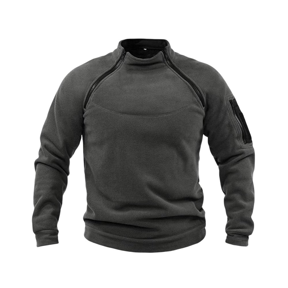 AAGAZA Outdoor Men Jacket, Winter Fashion Thermal Zipper Pullover Breathable Coat Clothing for Fishing Travel Cycling Hiking/1605 (Color : Dark Gray XL)