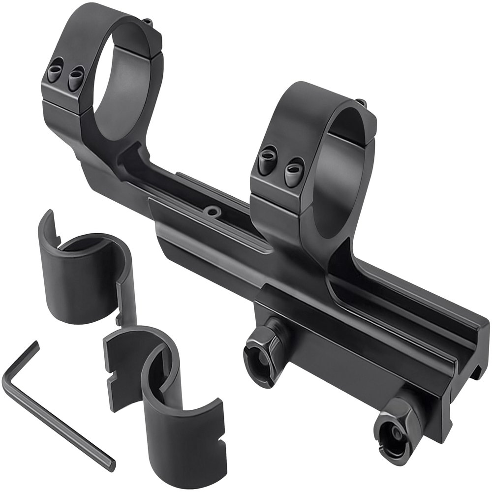 360 Tactical 30mm Offset Adjustable spacing Extended Scope Mount with Picatinny Base and with 2 Set of spacers Saddle Height of This Scope is 1.3 Inches Durable Item