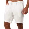 RTRDE Mens Shorts Casual, Cotton Men Pantalonetas De Hombre Work Shorts for 9 Inch Fashion Linen Casual Pants Buttons Lacing Waist Pockets Short Pants Shorts Casual Men's Khakis Khaki (XL, White) view 1