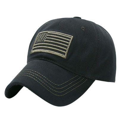 Mens and Womens USA Flag Patch Baseball Cap Unisex Casual Cap Outdoor All seasons Hats (Black, One Size)