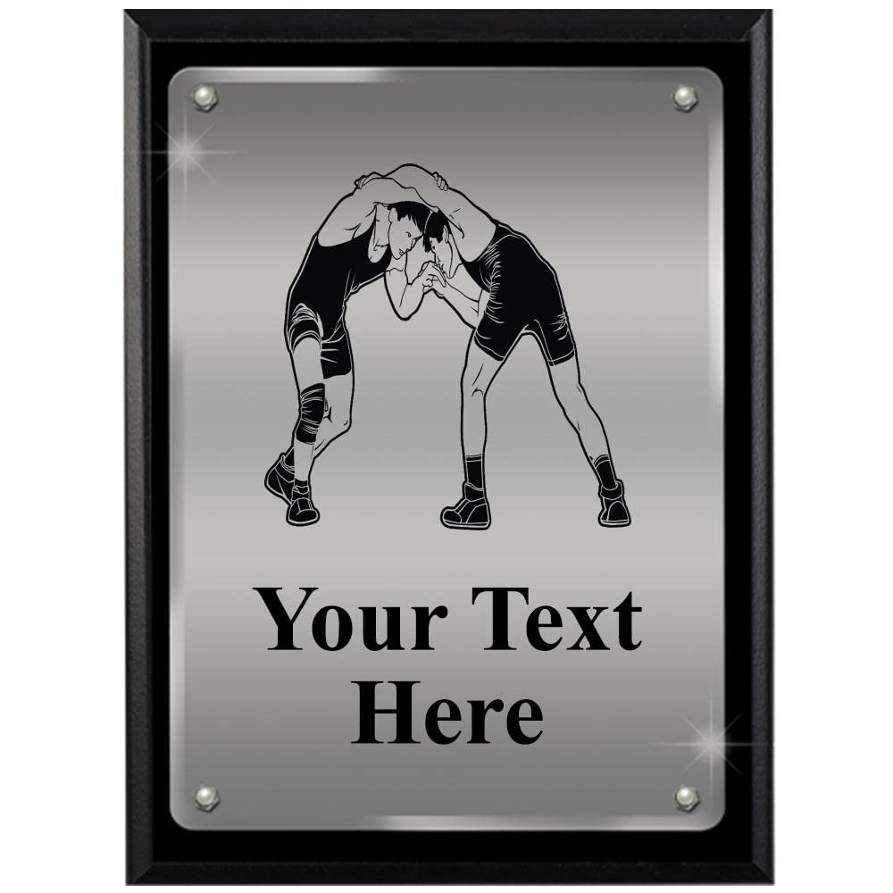 Crown Awards 8 x 10 Engraved Custom Plaque, Personalized Wrestling Floating Acrylic Plaque