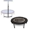 LEAPS & REBOUNDS 48" Adjustable Stability Bar Attachment with 48" Mini Fitness Trampoline and Home Gym Rebounder for Cardio Exercises, Gray view 1