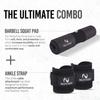 Barbell Pad & 2 Ankle Straps for Cable Machine - Gym Accessories for Women and Men - Perfect for Cable Kickbacks, Leg Extensions, Hip Thrusts & Squats - Workout Attachments for Home and Gym - Includes a Carry Bag view 2