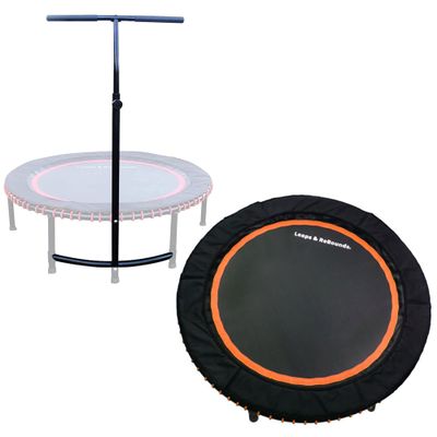 LEAPS & REBOUNDS Fitness Trampoline, 48 in, Stability Bar, Orange
