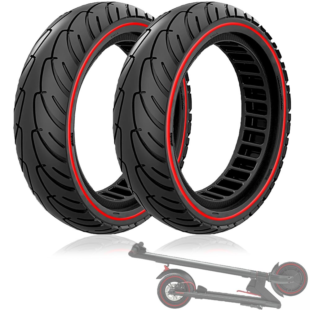 Felixstory 8.5x2.0 Solid Tire, 50/75-6.1 Scooter tire 8 1/2x2 Inch Replacement Tire, Fit for isinwheel S9 pro iScooter i9/ i8 Electric Scooter, Explosion-Proof Wheel, Red 2pcs
