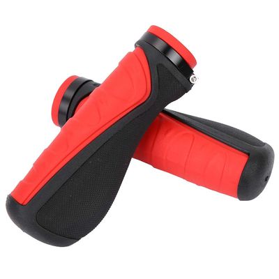 2PCS Mountain Bikes Handlebar Grips, 4 9x1 97x1 2in Bikes Handle Bar Grips, Avoid Slip and Lock On Bikes Handle Bar Grips, Bikes Handlebar Grips for Road Bikes Mountain Bike(red Black)