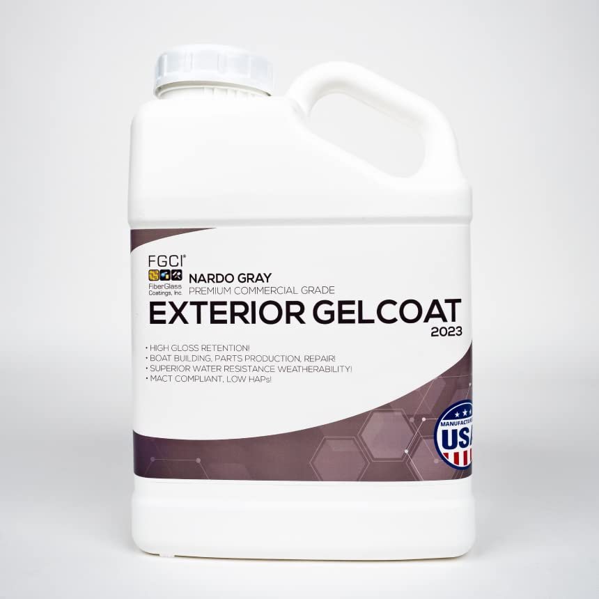 FGCI Marine Grade Gel Coat 1 Gallon Nardo Gray for Boat Building, Fiberglass Repair, RV Restoration, and Carbon Fiber Projects, Professional Grade Polyester Gelcoat, Made in the USA