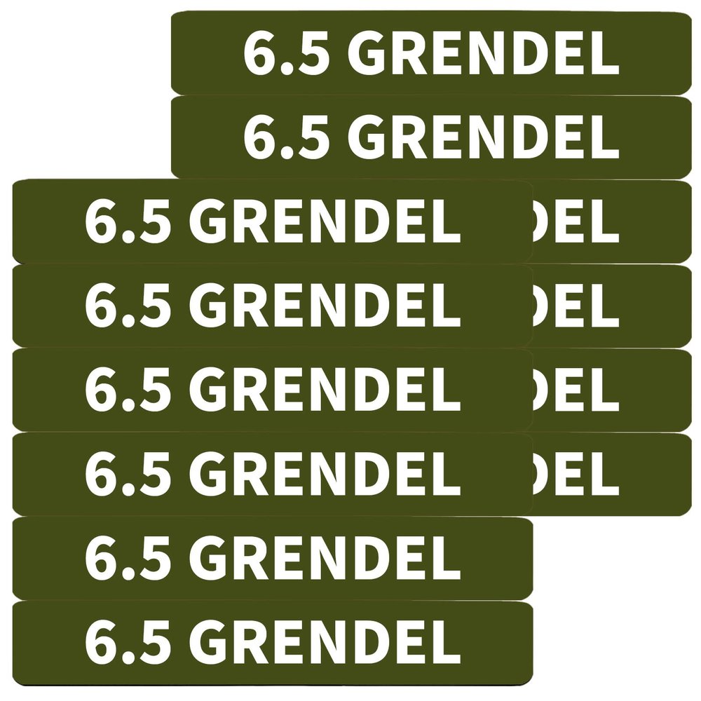 12 Pack Miaozhun 6.5 Grendel Magazine Marking Bands 6.5 Grendel Magazine Caliber Identification(Army Green-White)