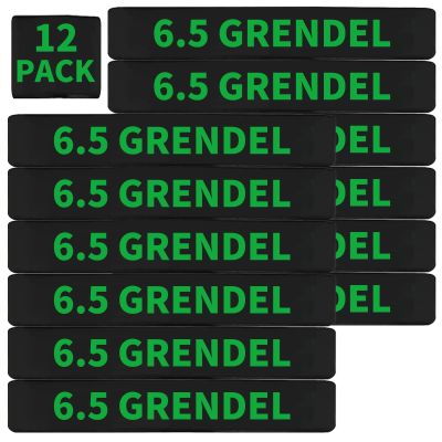 12 Pack Miaozhun 6.5 Grendel Magazine Marking Bands 6.5 Grendel Magazine Caliber Identification(Black-Green)
