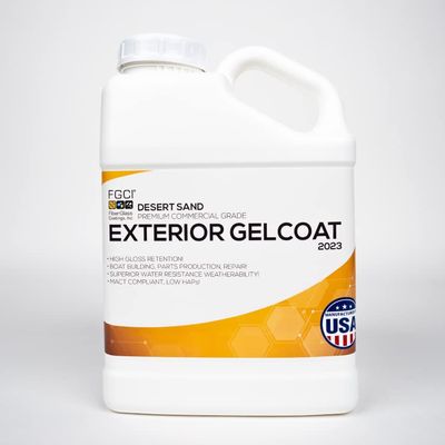 FGCI - 1 Gallon Marine Grade Gel Coat for Boat Building, RV Gel Coat, Restoration, Carbon Fiber Gel Coat, Fiberglass Repair, Patching, and Repair kit (Desert Sand)