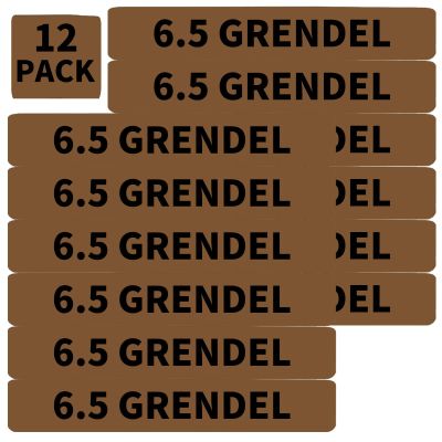 12 Pack Miaozhun 6.5 Grendel Magazine Marking Bands 6.5 Grendel Magazine Caliber Identification(Coyote Brown-Black)
