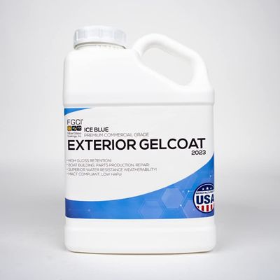 FGCI - 1 Gallon Marine Grade Gel Coat for Boat Building, RV Gel Coat, Restoration, Carbon Fiber Gel Coat, Fiberglass Repair, Patching, and Repair kit (Ice Blue)