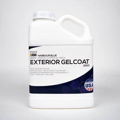 FGCI - 1 Gallon Marine Grade Gel Coat for Boat Building, RV Gel Coat, Restoration, Carbon Fiber Gel Coat, Fiberglass Repair, Patching, and Repair kit (Harbour Blue)