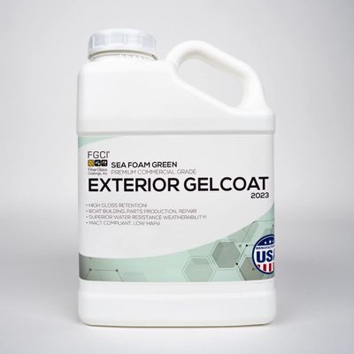 FGCI - 1 Gallon Marine Grade Gelcoat Kit for Boat Building, Patching, and Repair (Sea Foam Green)