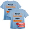 Custom T-Shirt - Personalized Tee Shirts for Men & Women - Customize Your Own US-Cotton Shirt with Front and Back Design add Your Image, Logo, Photo, Text - Tshirt in Light Blue, Adult S, 1Pack view 1