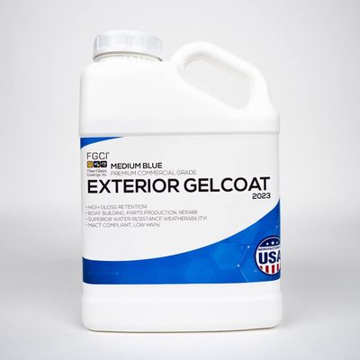 FGCI - 1 Gallon Marine Grade Gel Coat for Boat Building, RV Gel Coat, Restoration, Carbon Fiber Gel Coat, Fiberglass Repair, Patching, and Repair kit (Medium Blue)