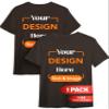 Custom T-Shirt - Personalized Tee Shirts for Men & Women - Customize Your Own US-Cotton Shirt with Front and Back Design add Your Image, Logo, Photo, Text - Tshirt in Dark Chocolate, Adult L, 1Pack view 1