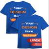 Custom T-Shirt - Personalized Tee Shirts for Men & Women - Customize Your Own US-Cotton Shirt with Front and Back Design add Your Image, Logo, Photo, Text - Tshirt in Royal, Adult XL, 1Pack view 1