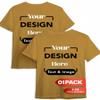 Custom T-Shirt - Personalized Tee Shirts for Men & Women - Customize Your Own US-Cotton Shirt with Front and Back Design add Your Image, Logo, Photo, Text - Tshirt in Old Gold, Adult S, 1Pack view 1