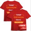 Custom T-Shirt - Personalized Tee Shirts for Men & Women - Customize Your Own US-Cotton Shirt with Front and Back Design add Your Image, Logo, Photo, Text - Tshirt in Red, Adult XL, 1Pack view 1