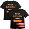 Custom T-Shirt - Personalized Tee Shirts for Men & Women - Customize Your Own US-Cotton Shirt with Front and Back Design add Your Image, Logo, Photo, Text - Tshirt in Black, Adult 2XL, 1Pack view 1