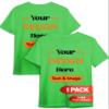 Custom T-Shirt - Personalized Tee Shirts for Men & Women - Customize Your Own US-Cotton Shirt with Front and Back Design add Your Image, Logo, Photo, Text - Tshirt in Electric Green, Adult L, 1Pack view 1