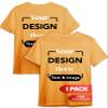Custom T-Shirt - Personalized Tee Shirts for Men & Women - Customize Your Own US-Cotton Shirt with Front and Back Design add Your Image, Logo, Photo, Text - Tshirt in Gold, Adult 2XL, 1Pack view 1