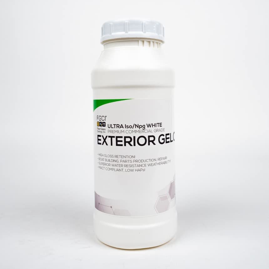 FGCI - 1 Quart Marine Grade Gel coat for Boat Building, RV, Restoration, Carbon Fiber, Fiberglass Repair, Patching, and Repair kit (Ultra Plus White)