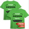 Custom T-Shirt - Personalized Tee Shirts for Men & Women - Customize Your Own US-Cotton Shirt with Front and Back Design add Your Image, Logo, Photo, Text - Tshirt in Lime, Adult M, 1Pack view 1