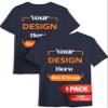 Custom T-Shirt - Personalized Tee Shirts for Men & Women - Customize Your Own US-Cotton Shirt with Front and Back Design add Your Image, Logo, Photo, Text - Tshirt in Navy, Adult S, 1Pack view 1
