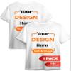 Custom T-Shirt - Personalized Tee Shirts for Men & Women - Customize Your Own US-Cotton Shirt with Front and Back Design add Your Image, Logo, Photo, Text - Tshirt in White, Adult L, 1Pack view 1