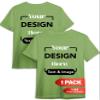 Custom T-Shirt - Personalized Tee Shirts for Men & Women - Customize Your Own US-Cotton Shirt with Front and Back Design add Your Image, Logo, Photo, Text - Tshirt in Kiwi, Adult XL, 1Pack view 1