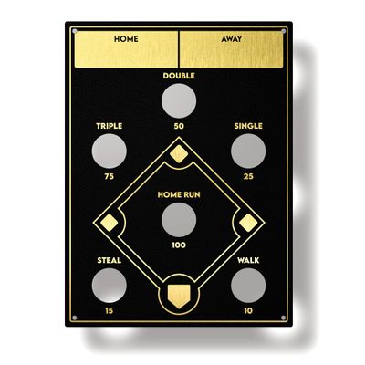 Pro-Graphx Baseball Beanbag Toss Game Wall Mounted Indoor Baseball Game for Game Room Decor or Bedroom Kid-Friendly Cornhole Game 31.5 Inches x 23.5 Inches, Perfect Size for Any Space Black and Gold