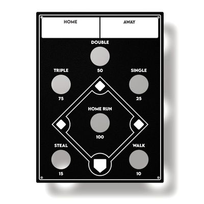 Pro-Graphx Baseball Beanbag Toss Game Wall Mounted Indoor Baseball Game for Game Room Decor or Bedroom Kid-Friendly Cornhole Game 31.5 Inches x 23.5 Inches, Perfect Size for Any Space Black and White