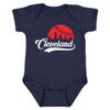 Xtreme Apparrel Cleveland Skyline Kid's Baby Bodysuit for Baseball Fans (Navy, 18M) view 1