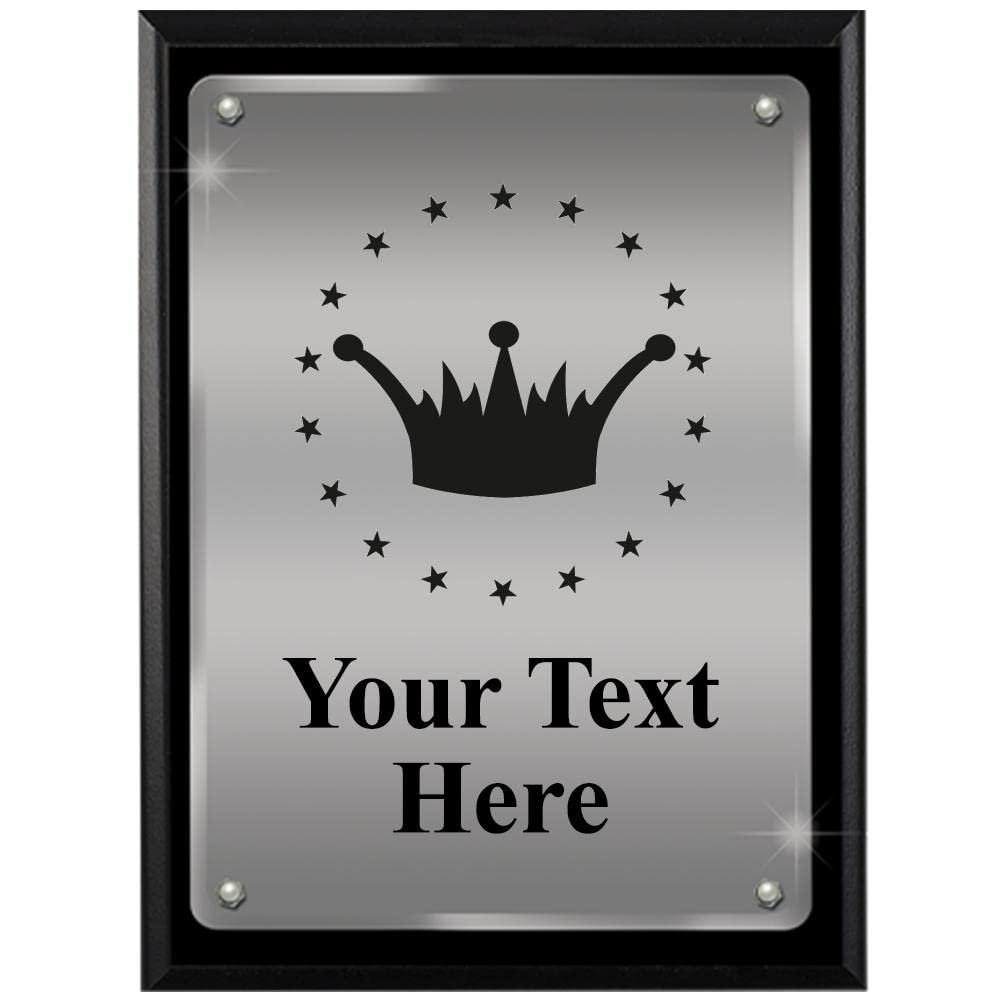 9 x 12 Engraved Custom Plaque, Crown Personalized Floating Acrylic Plaque