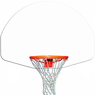 Rust-Resistant Fan-Shape Unmarked Aluminum Basketball Backboard 35-1/2 x 54 Fan-Shape Aluminum Backboard with White Powdercoat Finish