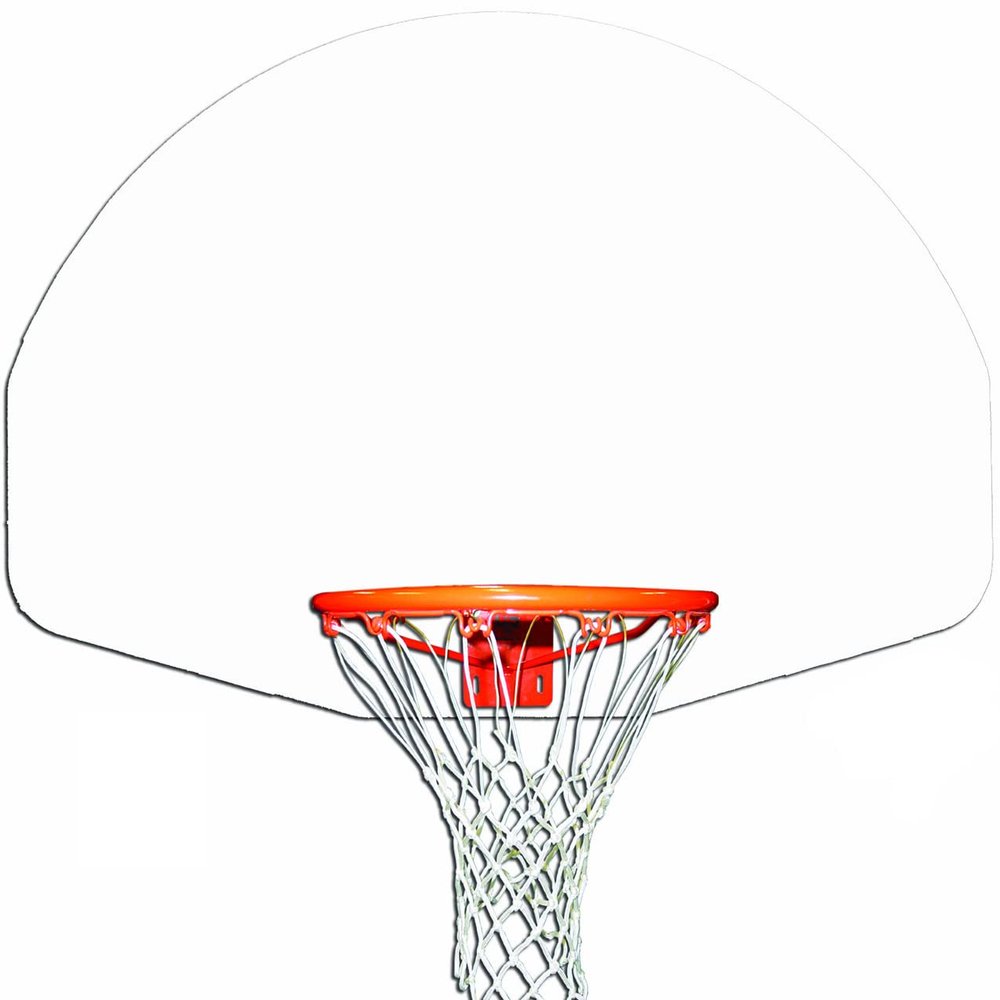Rust-Resistant Fan-Shape Unmarked Aluminum Basketball Backboard 35-1/2 x 54 Fan-Shape Aluminum Backboard with White Powdercoat Finish