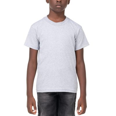 Pro Club Youth Short Sleeve Crew Neck T-Shirt, Heather Gray, Small