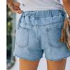 JEKE-DG Womens Elastic Waist Drawstring Denim Shorts Comfy Pocket Shorts Pants Summer Beach Casual Stretchy Jean Shorts (Small,Blue) view 3
