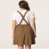 Allegra K Suspender Skirt for Women's Detachable Strap A-Line Bubble Skirt Small Brown view 3