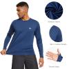 Mens UPF 50+ Lightweight Long Sleeve Casual T-Shirt Quick Dry UV Sun Protection for Outdoor Beach Hiking Fishing Exercise Dark Blue view 3