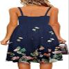 Soesdemo Summer Dresses for Women Sleeveless V Neck Spaghetti Strap A Line 2023 Fashion Sundresses Casual Floral Print Blue Dress with Pockets for Wedding/Graduation/Spring/Beach view 3