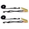 eRatchet 1" Tie-Down Ratchet Straps w/Vinyl Coated S-Hooks | 3,300 Lbs. Breaking Strength | Heavy Duty Cargo Straps for Flatbed, Trucks, and Trailers (2 Pack) (10 FT, Black)