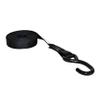 eRatchet 1" Tie-Down Ratchet Straps w/Vinyl Coated S-Hooks | 3,300 Lbs. Breaking Strength | Heavy Duty Cargo Straps for Flatbed, Trucks, and Trailers (2 Pack) (10 FT, Black) view 2