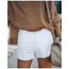 JEKE-DG Womens Elastic Waist Drawstring Denim Shorts Comfy Pocket Shorts Pants Summer Beach Casual Stretchy Jean Shorts (XX-Large,White) view 3