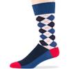 7BIGSTARS KINGDOM Men's Dress Socks Cotton -6 pack- Novelty Casual Seamless Argyle, Diamond, Hexagon, Dotted, Striped Sock Size 10-13 Shoe Size 9-12 L Estate Blue, Dark Navy view 4