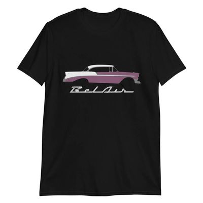 1956 Chevy Bel Air Dusk Plum and Ivory Antique Car Collector Cars 56 Belair T-Shirt