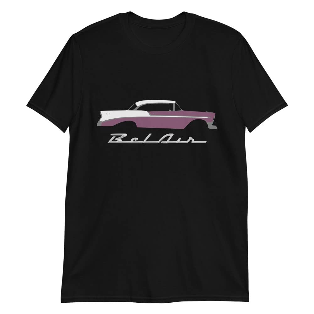 1956 Chevy Bel Air Dusk Plum and Ivory Antique Car Collector Cars 56 Belair T-Shirt