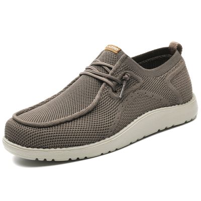 1TAZERO Men Slip On Shoes Wide Width Shoes Loafer Casual with Arch Support,Boat Shoes Orthopedic Men for Plantar Fasciitis(Khaki 14)
